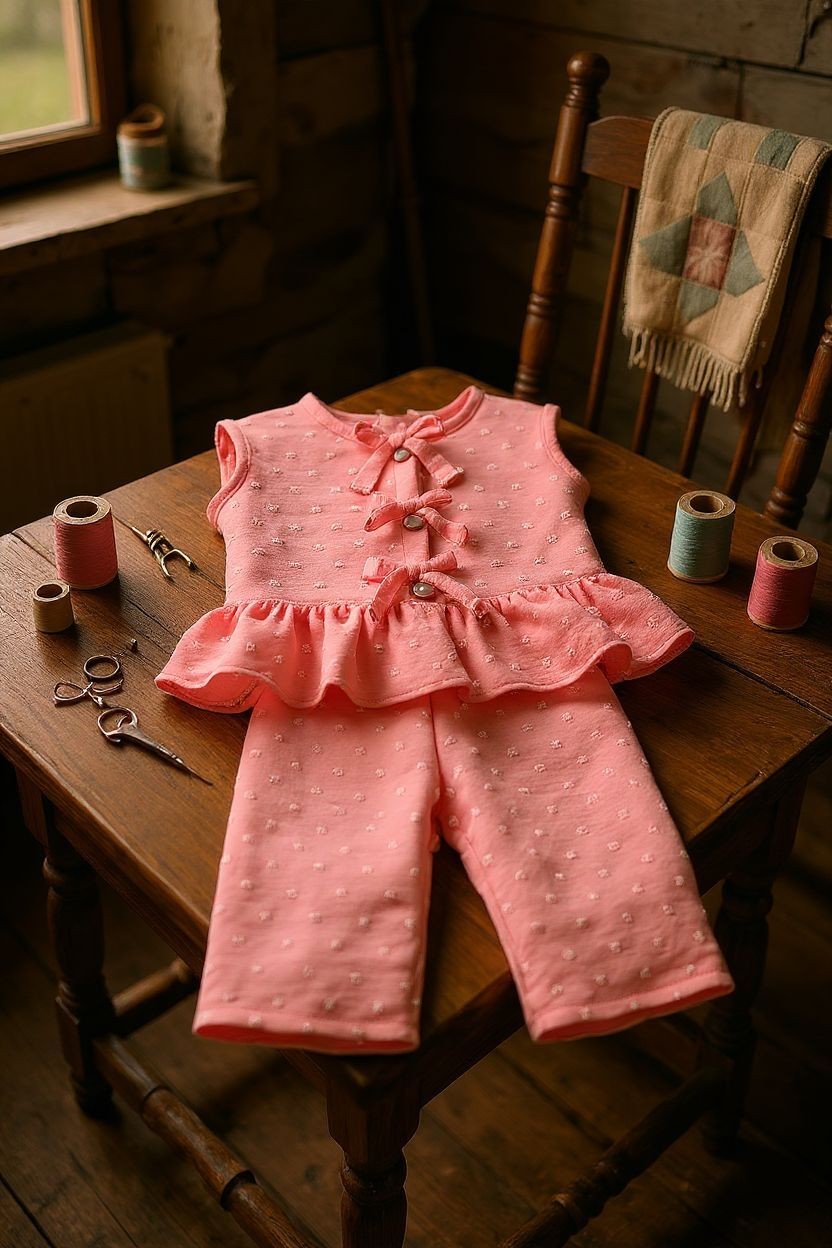 Conjunto Peplum Soñado en Rosa Bebé